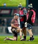 13 December 2024; Dave Kilcoyne of Munster receives medical attention during the Champions Cup Pool 3 match between Castres Olympique and Munster at Stade Pierre Fabre in Castres, France. Photo by Brendan Moran/Sportsfile