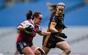 14 December 2024; Ciara McCarthy of Annadown in action against Elizabeth Lowry of Bennekerry/Tinryland during the AIB LGFA All-Ireland Intermediate Club Championship final match between Annaghdown of Galway and Bennekerry/Tinryland of Carlow at Croke Park in Dublin. Photo by Shauna Clinton/Sportsfile