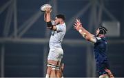 14 December 2024; Rob Simmons of ASM Clermont Auvergne takes the ball in a lineout ahead of James Ryan of Leinster during the Champions Cup Pool 2 match between Leinster and ASM Clermont Auvergne at the Aviva Stadium in Dublin. Photo by David Fitzgerald/Sportsfile