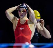 14 December 2024; Ellen Walshe of Ireland before the Women's 400m medley final on day five of the World Aquatics Swimming Championships (25m) at the Duna Arena in Budapest, Hungary. Photo by Nikola Krstic/Sportsfile