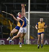 15 December 2024; Joe Mooney of Loughrea and Liam Rushe of Na Fianna contest a dropping ball during the AIB GAA Hurling All-Ireland Senior Club Championship semi-final match between Loughrea and Na Fianna at FBD Semple Stadium in Thurles, Tipperary. Photo by Brendan Moran/Sportsfile