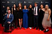 15 December 2024; Irish paralympians, from left, Colin Judge, Martin Gordon, Katie-George Dunlevy, Greta Streimikyte, Linda Kelly, Katie O'Brien, Tiarnán O'Donnell, Róisín Ní Riain and Orla Comerford during the RTÉ Sports Awards 2024 at RTÉ studios in Donnybrook, Dublin. Photo by Ben McShane/Sportsfile