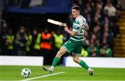 19 December 2024; Johnny Kenny of Shamrock Rovers reacts after a missed opportunity on goal during the UEFA Conference League 2024/25 league phase match between Chelsea and Shamrock Rovers at Stamford Bridge in London, England. Photo by Harry Murphy/Sportsfile