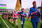 14 December 2024; Bennekerry/Tinryland captain Shannen Cotter leads her side in the parade before the AIB LGFA All-Ireland Intermediate Club Championship final match between Annaghdown of Galway and Bennekerry/Tinryland of Carlow at Croke Park in Dublin. Photo by Piaras Ó Mídheach/Sportsfile