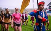 14 December 2024; Bennekerry/Tinryland captain Shannen Cotter leads her side in the parade before the AIB LGFA All-Ireland Intermediate Club Championship final match between Annaghdown of Galway and Bennekerry/Tinryland of Carlow at Croke Park in Dublin. Photo by Piaras Ó Mídheach/Sportsfile