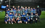 21 December 2024; The Suttonians RFC team with Leinster players Rob Russell, James Lowe and John McKee before the United Rugby Championship match between Leinster and Connacht at the Aviva Stadium in Dublin. Photo by Brendan Moran/Sportsfile