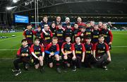 21 December 2024; The Tallaght RFC team with Leinster players Rob Russell, James Lowe and John McKee before the United Rugby Championship match between Leinster and Connacht at the Aviva Stadium in Dublin. Photo by Brendan Moran/Sportsfile