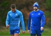 23 December 2024; Leinster players Harry Byrne, right, and Aitzol King arrive before a Leinster Rugby squad training session at UCD in Dublin. Photo by Shauna Clinton/Sportsfile