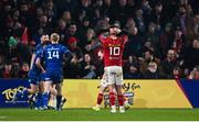 27 December 2024; Billy Burns of Munster, 10, reacts during the United Rugby Championship match between Munster and Leinster at Thomond Park in Limerick. Photo by Seb Daly/Sportsfile