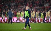 27 December 2024; Leinster athletic performance intern Molly Sullivan before the United Rugby Championship match between Munster and Leinster at Thomond Park in Limerick. Photo by Seb Daly/Sportsfile