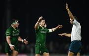 28 December 2024; Connacht players Denis Buckley, left, and Santiago Cordero reacts to a decision by referee Andrew Brace during the United Rugby Championship match between Connacht and Ulster at the Dexcom Stadium in Galway. Photo by Seb Daly/Sportsfile