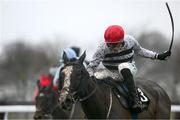 5 January 2025; The Other Mozzie, with Conor Stone-Walsh up, on their way to winning during the The Race And Stay Handicap Steeplechase at Naas Racecourse in Kildare. Photo by Shauna Clinton/Sportsfile