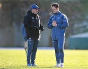 7 January 2025; Munster Head Performance Analyst & Technical Coach George Murray with Billy Burns during Munster Rugby squad training at the University of Limerick in Limerick. Photo by David Fitzgerald/Sportsfile