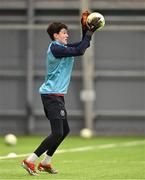 10 January 2025; Goalkeeper Luke Cullen during a St Patrick's Athletic pre-season training session at the National Indoor Arena on the Sport Ireland Campus in Dublin. Photo by Stephen McCarthy/Sportsfile