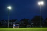 10 January 2025; MTU Kerry players in a huddle before the Electric Ireland Higher Education GAA Sigerson Cup Round 1 match between DCU Dóchas Éireann and MTU Kerry at DCU Sportsgrounds in Dublin. Photo by Piaras Ó Mídheach/Sportsfile