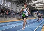 11 January 2025; Adam Kelly of Moy Valley AC, competes in the men's 1500m during day one of the 123.ie National Indoor AAI Games and Combined Events at the National Indoor Arena on the Sport Ireland Campus in Dublin. Photo by Sam Barnes/Sportsfile