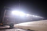 11 January 2025; Frost covers are seen on the pitch before the Investec Champions Cup Pool 1 match between Leicester Tigers and Ulster at Mattioli Woods Welford Road in Leicester, England. Photo by Harry Murphy/Sportsfile