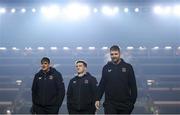11 January 2025; James McNabney, James McCormick and Ulster and Iain Henderson of Ulster walk the pitch before during the Investec Champions Cup Pool 1 match between Leicester Tigers and Ulster at Mattioli Woods Welford Road in Leicester, England. Photo by Harry Murphy/Sportsfile