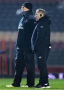 11 January 2025; Ulster head coach Richie Murphy, right, and assistant coach Dan Soper before  the Investec Champions Cup Pool 1 match between Leicester Tigers and Ulster at Mattioli Woods Welford Road in Leicester, England. Photo by Harry Murphy/Sportsfile