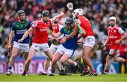 12 January 2025; Ben Moran of Tynagh/Abbey-Duniry in action against Kevin O'Neill of Watergrasshill during the AIB GAA Hurling All-Ireland Intermediate Club Championship final match between Tynagh/Abbey-Duniry of Galway and Watergrasshill of Cork at Croke Park in Dublin. Photo by Piaras Ó Mídheach/Sportsfile