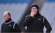 12 January 2025; Russell Rovers coach Donal Óg Cusack during the AIB GAA Hurling All-Ireland Junior Club Championship final match between St Lachtain's of Kilkenny and Russell Rovers of Cork at Croke Park in Dublin. Photo by Piaras Ó Mídheach/Sportsfile