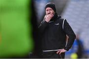 12 January 2025; Russell Rovers coach Donal Óg Cusack during the AIB GAA Hurling All-Ireland Junior Club Championship final match between St Lachtain's of Kilkenny and Russell Rovers of Cork at Croke Park in Dublin. Photo by Piaras Ó Mídheach/Sportsfile
