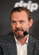 15 January 2025; Trainer Andy Lee, trainer of boxer Paddy Donovan, during the press conference launch at The Europa Hotel in Belfast, ahead of the welterweight bout between Lewis Crocker and Paddy Donovan on March 1st at the SSE Arena in Belfast. Photo by Ramsey Cardy/Sportsfile