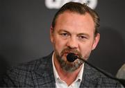 15 January 2025; Trainer Andy Lee, trainer of boxer Paddy Donovan, during the press conference launch at The Europa Hotel in Belfast, ahead of the welterweight bout between Lewis Crocker and Paddy Donovan on March 1st at the SSE Arena in Belfast. Photo by Ramsey Cardy/Sportsfile
