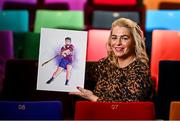 16 January 2025; Ursula Jacob sits for a portrait during the launch of TG4's award-winning Laochra Gael series at the Light House Cinema in Dublin. The Gaelic sport biography series returns with eight new GAA legends profiled for Season 23. Photo by Seb Daly/Sportsfile