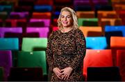 16 January 2025; Ursula Jacob stands for a portrait during the launch of TG4's award-winning Laochra Gael series at the Light House Cinema in Dublin. The Gaelic sport biography series returns with eight new GAA legends profiled for Season 23. Photo by Seb Daly/Sportsfile