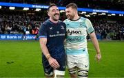 18 January 2025; Jack Conan of Leinster and Ross Molony of Bath after the Investec Champions Cup Pool 2 match between Leinster and Bath at the Aviva Stadium in Dublin. Photo by Brendan Moran/Sportsfile