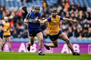 19 January 2025; Cathal McCarthy of Sarsfields in action against Peter Feeney of Na Fianna during the AIB GAA Hurling All-Ireland Senior Club Championship final match between Na Fianna and Sarsfields at Croke Park in Dublin. Photo by Ben McShane/Sportsfile