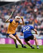 19 January 2025; Jack Meagher of Na Fianna in action against Cathal McCarthy of Sarsfields during the AIB GAA Hurling All-Ireland Senior Club Championship final match between Na Fianna and Sarsfields at Croke Park in Dublin. Photo by Ben McShane/Sportsfile