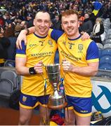 19 January 2025; Seán Burke, left, and Conor McHugh of Na Fianna celebrate after the AIB GAA Hurling All-Ireland Senior Club Championship final match between Na Fianna and Sarsfields at Croke Park in Dublin. Photo by Daire Brennan/Sportsfile