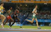 25 August 2004; Ireland's Alastair Cragg leads Kenya's Abraham Chebii (8) and 10000m gold medallist Kenenisa Bekele (18) of Ethiopia and Craig Mottram of Australia during his heat of the Men's 5000m. Olympic Stadium. Games of the XXVIII Olympiad, Athens Summer Olympics Games 2004, Athens, Greece. Picture credit; Brendan Moran / SPORTSFILE