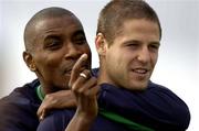 2 September 2004; Republic of Ireland's Graham Barrett, right, and Clinton Morrisson during squad training. Malahide FC, Malahide, Co. Dublin. Picture credit; Matt Browne / SPORTSFILE