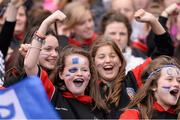 29 September 2013; Cavan supporters cheer on their side during the game. TG4 All-Ireland Ladies Football Interrmediate Championship Final, Cavan v Tipperary, Croke Park, Dublin. Picture credit: Ray McManus / SPORTSFILE