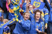 29 September 2013; Tipperary supporters cheer on their side before the game. TG4 All-Ireland Ladies Football Interrmediate Championship Final, Cavan v Tipperary, Croke Park, Dublin. Picture credit: Ray McManus / SPORTSFILE