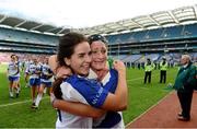 29 September 2013; Róisín O'Keefe, left, and captain Donna English, Cavan, celebrate after the game. TG4 All-Ireland Ladies Football Interrmediate Championship Final, Cavan v Tipperary, Croke Park, Dublin. Photo by Sportsfile