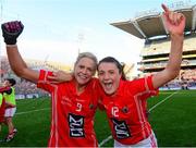29 September 2013; Cork's Angela Walsh, left, and Annie Walsh celebrate after the game. TG4 All-Ireland Ladies Football Senior Championship Final, Cork v Monaghan, Croke Park, Dublin. Photo by Sportsfile