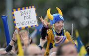 29 September 2013; A young Clare supporter enjoying the homecoming celebrations of the All-Ireland Senior Hurling Champions. Tim Smythe Park, Ennis, Co. Clare. Picture credit: Diarmuid Greene / SPORTSFILE