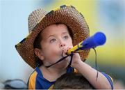 29 September 2013; Clare supporter Matthew Coughlan, aged 5, from Doora Barefield, during the homecoming celebrations of the All-Ireland Senior Hurling Champions. Tim Smythe Park, Ennis, Co. Clare. Picture credit: Diarmuid Greene / SPORTSFILE