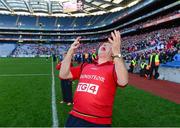 29 September 2013; Cork manager Eamonn Ryan celebrates at the final whistle. TG4 All-Ireland Ladies Football Senior Championship Final, Cork v Monaghan, Croke Park, Dublin. Photo by Sportsfile
