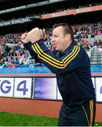 29 September 2013; Offaly manager Greg Farrelly celebrates at the final whistle. TG4 All-Ireland Ladies Football Junior Championship Final, Offaly v Wexford, Croke Park, Dublin. Photo by Sportsfile