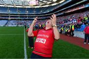 29 September 2013; Cork manager Eamonn Ryan celebrates after the final whistle. TG4 All-Ireland Ladies Football Senior Championship Final, Cork v Monaghan, Croke Park, Dublin. Photo by Sportsfile