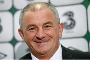 30 September 2013; Republic of Ireland interim manager Noel King during his squad announcement for the upcoming 2014 FIFA World Cup Group C qualifiers against Germany and Kazakhstan. Republic of Ireland Squad Announcemet, FAI Headquarters, Abbotstown, Dublin. Picture credit: Stephen McCarthy / SPORTSFILE