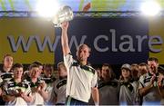 29 September 2013; Clare's Domhnall O'Donovan lifts the Liam MacCarthy cup during the homecoming celebrations of the All-Ireland Senior Hurling Champions. Tim Smythe Park, Ennis, Co. Clare. Picture credit: Diarmuid Greene / SPORTSFILE