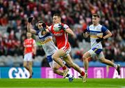 19 January 2025; Con O'Callaghan of Cuala in action against Niall Kelly of Errigal Ciarán during the AIB GAA Football All-Ireland Senior Club Championship final match between Cuala and Errigal Ciarán at Croke Park in Dublin. Photo by Daire Brennan/Sportsfile