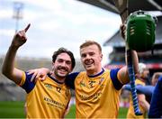 19 January 2025; Na Fianna players Conor McHugh, right, and Ciarán Stacey celebrate after side's victory in the AIB GAA Hurling All-Ireland Senior Club Championship final match between Na Fianna and Sarsfields at Croke Park in Dublin. Photo by Piaras Ó Mídheach/Sportsfile