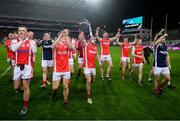 19 January 2025; Niall O'Callaghan of Cuala leads the celebrations after the AIB GAA Football All-Ireland Senior Club Championship final match between Cuala and Errigal Ciarán at Croke Park in Dublin. Photo by Daire Brennan/Sportsfile